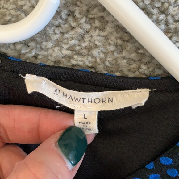 41 Hawthorne Dress Geometric Dots Black Blue Stitch Fix Lined - Picture 7 of 8